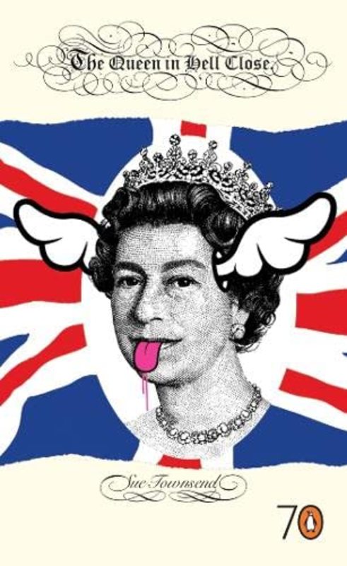 Book cover for "The Queen in Hell Close" by Sue Townsend
