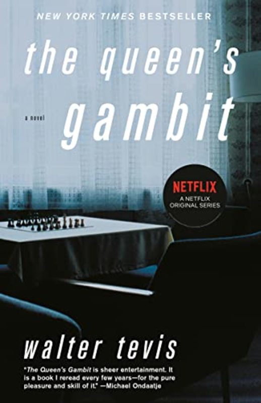 Book cover for "The Queen's Gambit" by Walter Tevis