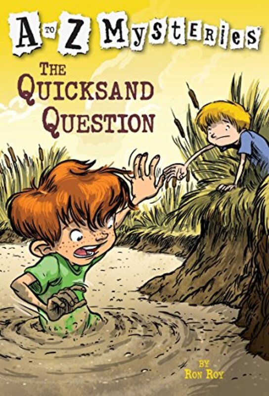 Book cover for "The Quicksand Question" by Ron Roy