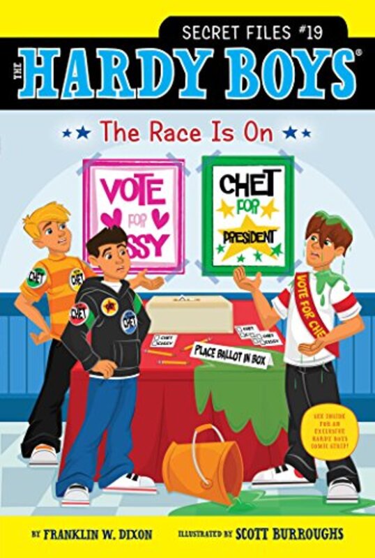 Book cover for "The Race Is On" by Franklin W Dixon