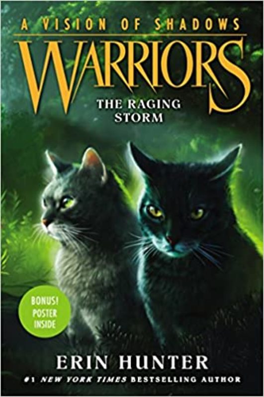 Book cover for "The Raging Storm" by Erin Hunter