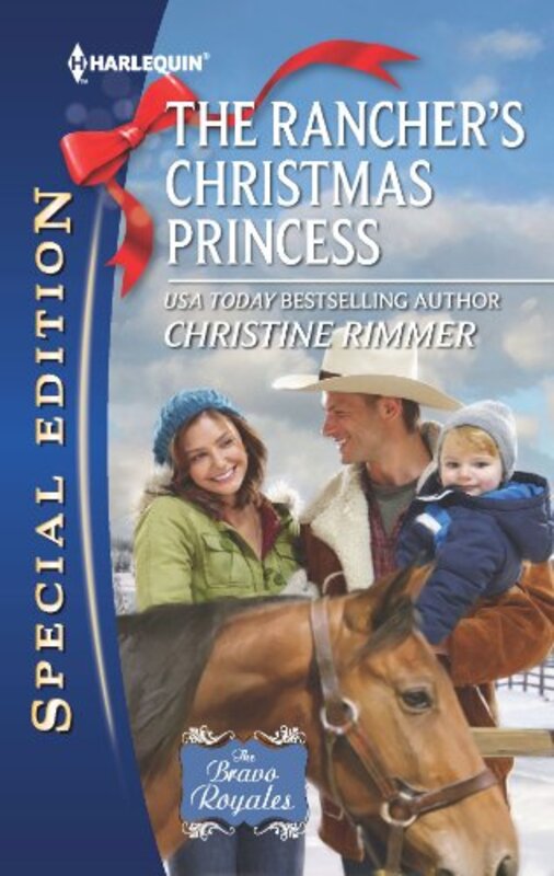 Book cover for "The Rancher's Christmas Princess" by Christine Rimmer