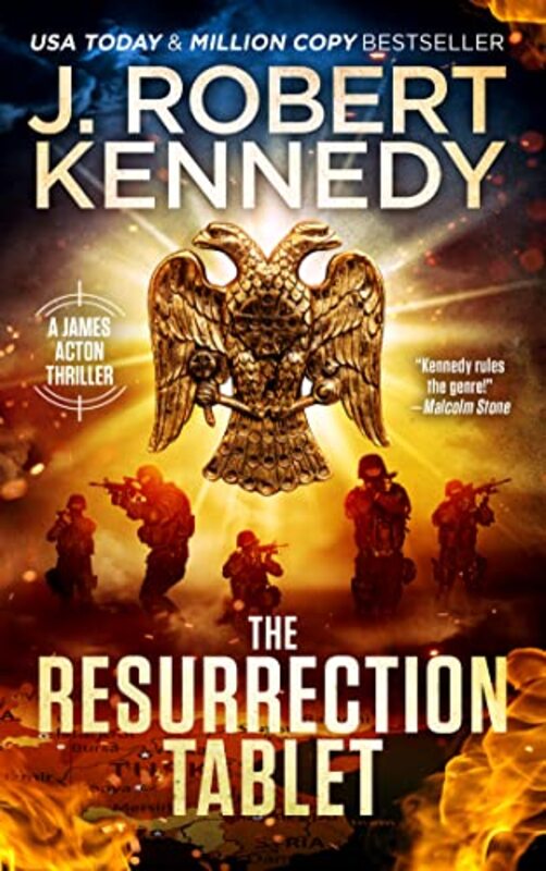 Book cover for "The Resurrection Tablet" by J Robert Kennedy