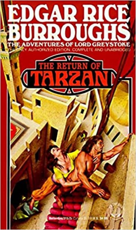 Book cover for "The Return of Tarzan" by Edgar Rice Burroughs