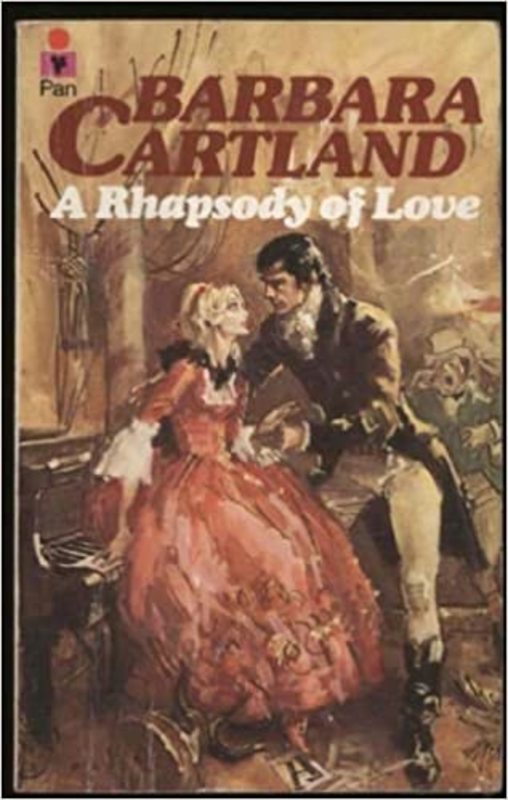 Book cover for "The Rhapsody of Love" by Barbara Cartland