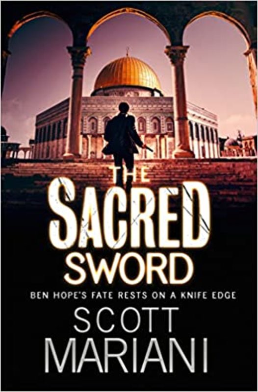 Book cover for "The Sacred Sword" by Scott Mariani