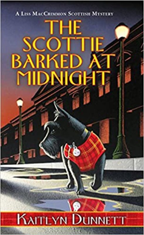 Book cover for "The Scottie Barked At Midnight" by Kaitlyn Dunnett