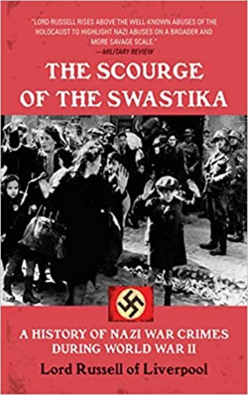Book cover for "The Scourge of the Swastika" by Edward Frederick Langley Russell