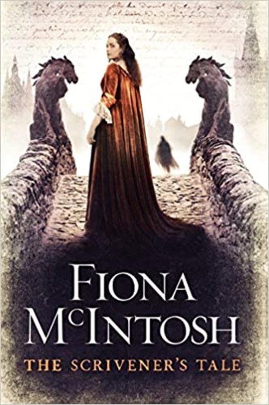 Book cover for "The Scrivener's Tale" by Fiona McIntosh