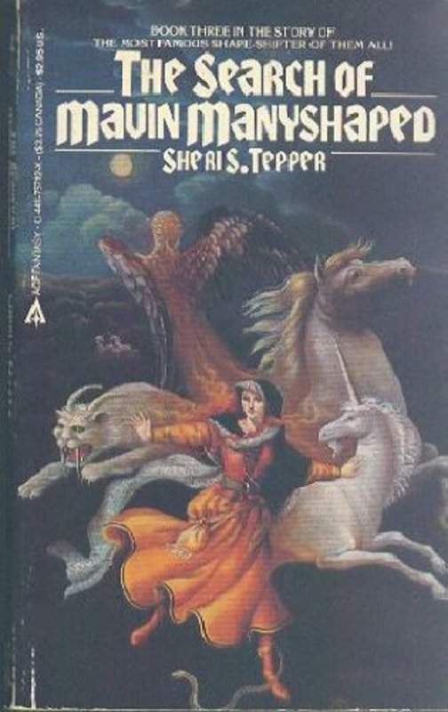 Book cover for "The Search of Mavin Manyshaped" by Sheri S Tepper