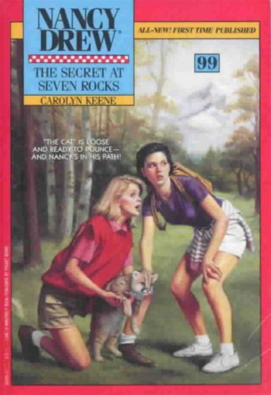 Book cover for "The Secret at Seven Rocks" by Carolyn Keene