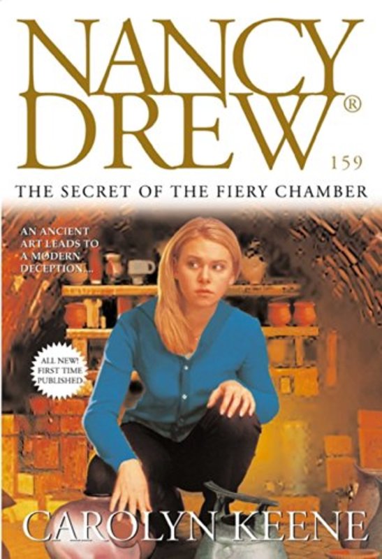 Book cover for "The Secret of the Fiery Chamber" by Carolyn Keene