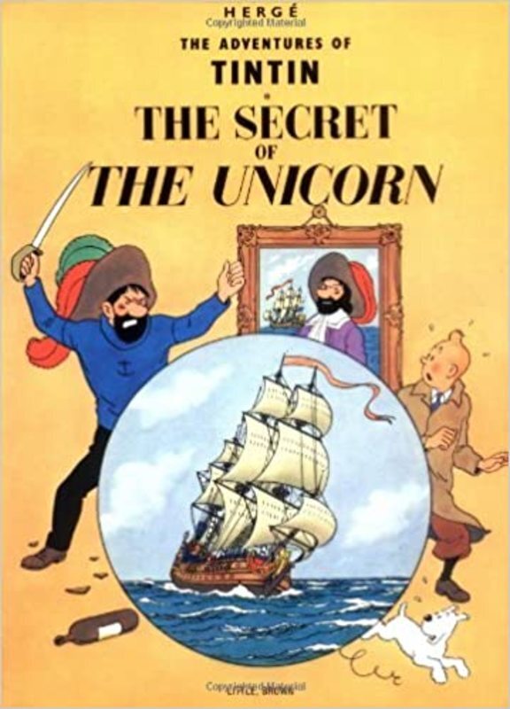 Book cover for "The Secret of the Unicorn" by Hergé