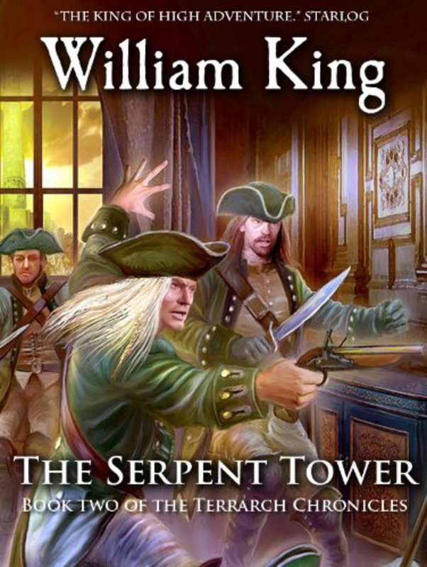 Book cover for "The Serpent Tower" by William King