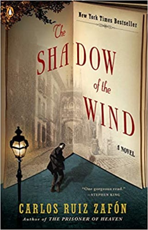 Book cover for "The Shadow of the Wind" by Carlos Ruiz Zafon