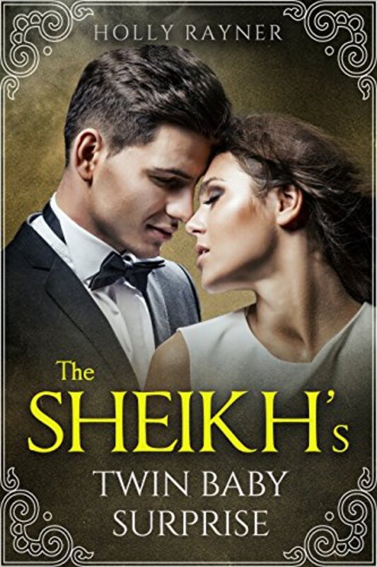 Book cover for "The Sheikh's Twin Baby Surprise" by Holly Rayner