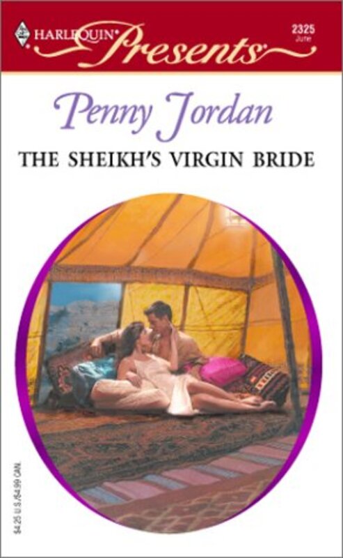 Book cover for "The Sheikh's Virgin Bride" by Penny Jordan
