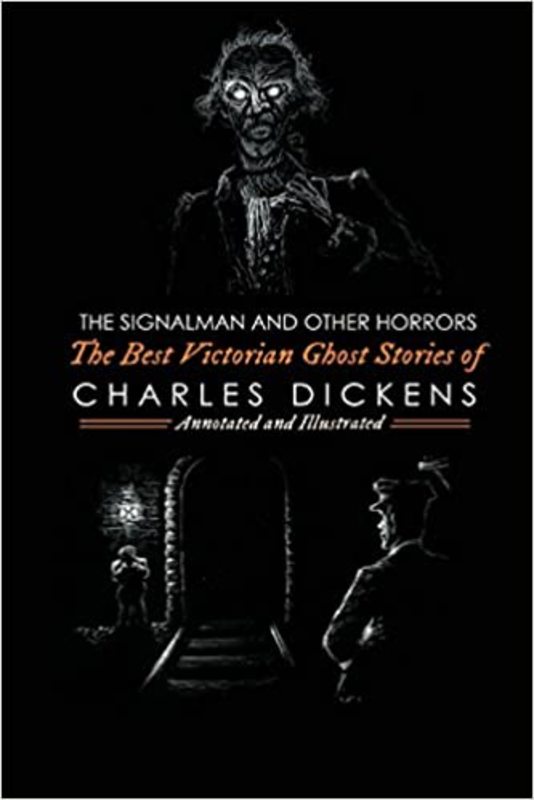 Book cover for "The Signalman and Other Horrors" by Charles Dickens