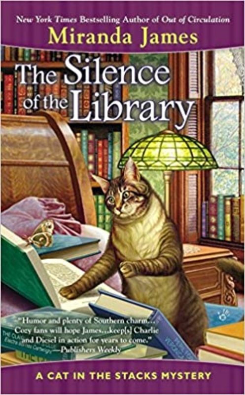 Book cover for "The Silence of the Library" by Miranda James