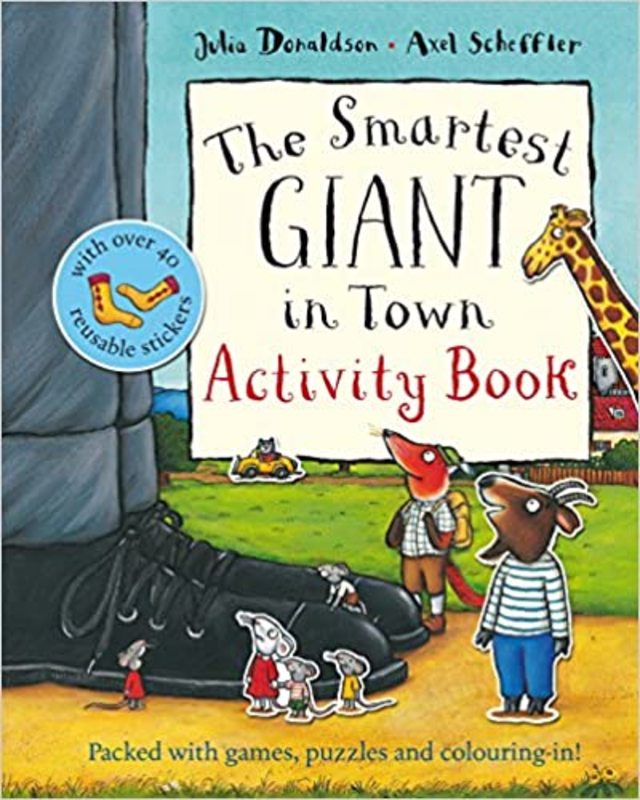 Book cover for "The Smartest Giant in Town Activity Book" by Julia Donaldson