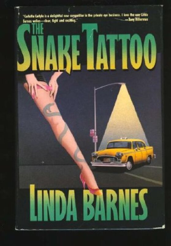Book cover for "The Snake Tattoo" by Linda Barnes