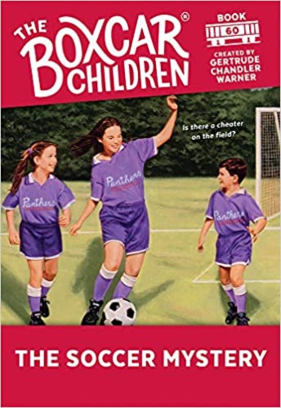 Book cover for "The Soccer Mystery" by Gertrude Chandler Warner