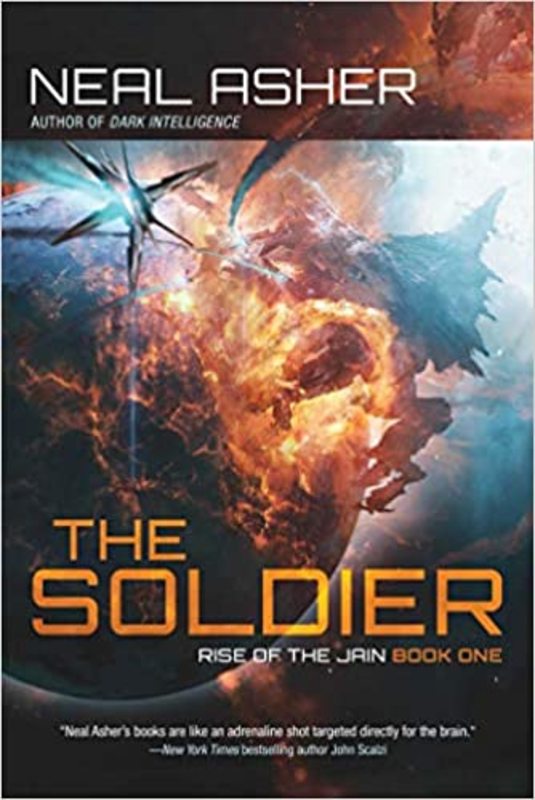 Book cover for "The Soldier" by Neal Asher