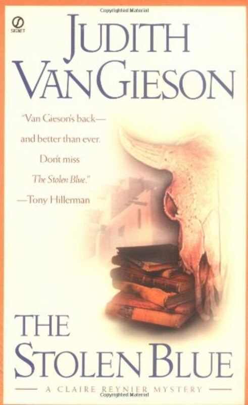 Book cover for "The Stolen Blue" by Judith Van Gieson