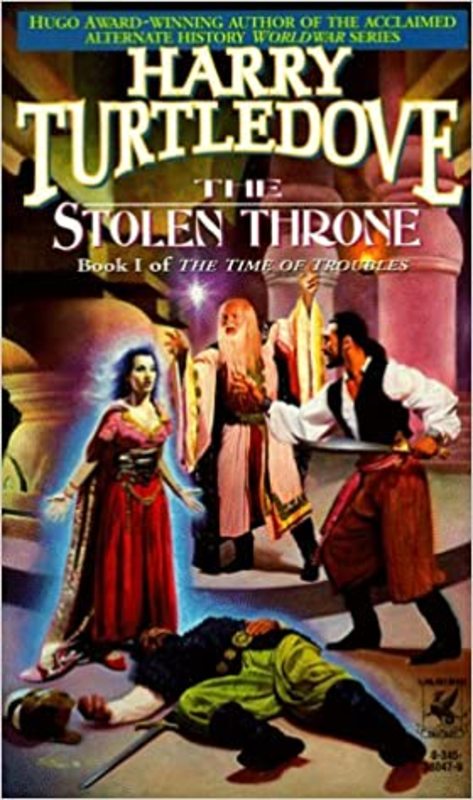Book cover for "The Stolen Throne" by Harry Turtledove