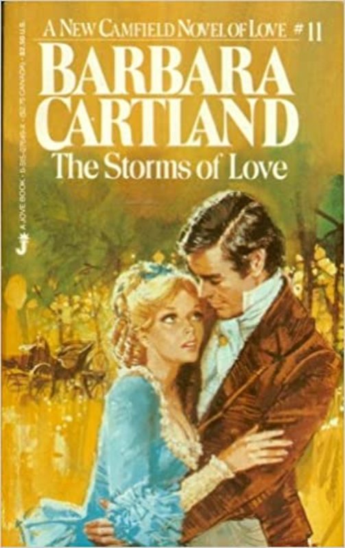 Book cover for "The Storms of Love" by Barbara Cartland
