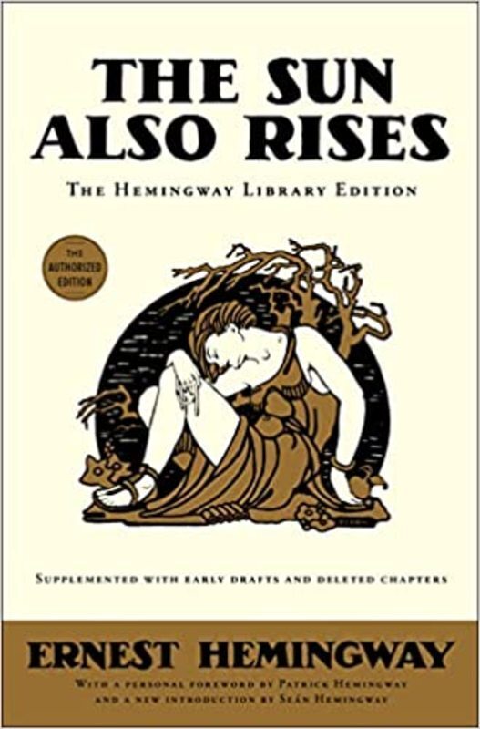 Book cover for "The Sun Also Rises" by Ernest Hemingway