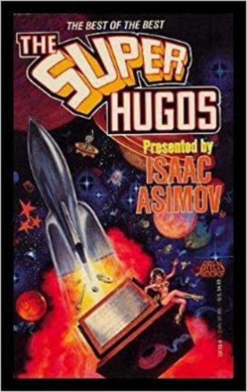 Book cover for "The Super Hugos" by Isaac Asimov