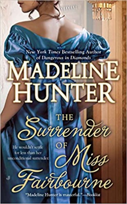 Book cover for "The Surrender of Miss Fairbourne" by Madeline Hunter