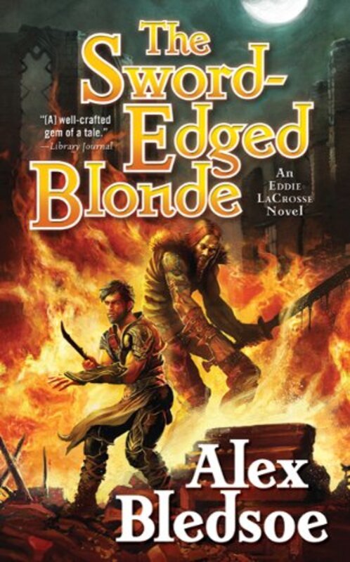 Book cover for "The Sword-Edged Blonde" by Alex Bledsoe