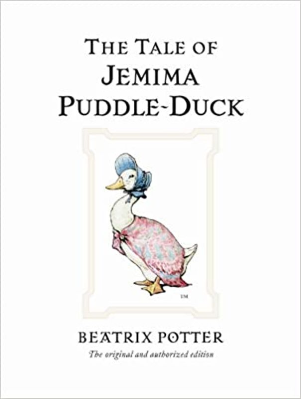 Book cover for "The Tale of Jemima Puddle-Duck" by Beatrix Potter