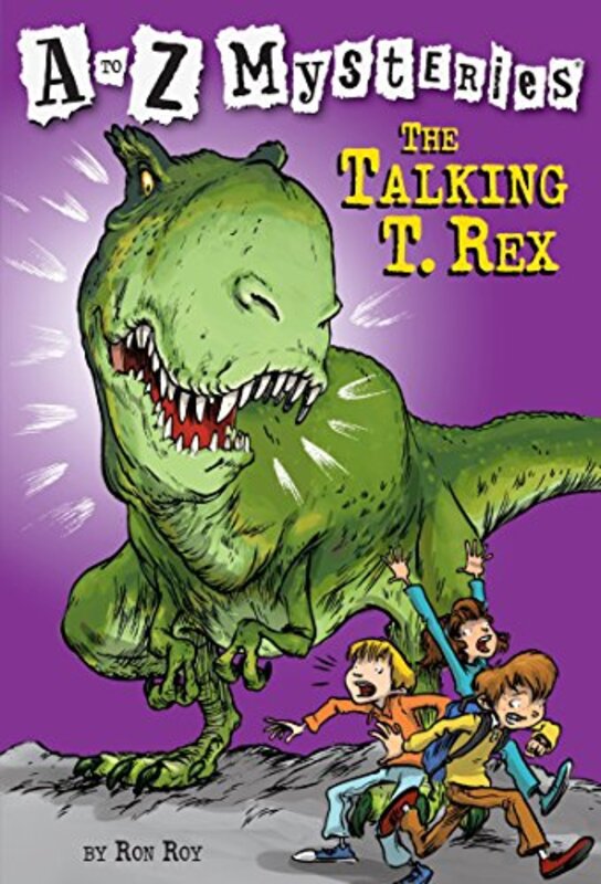 Book cover for "The Talking T. Rex" by Ron Roy