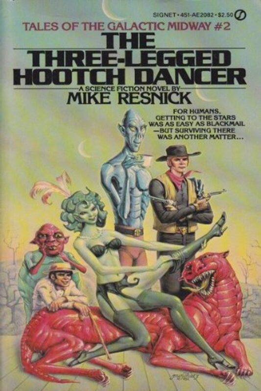 Book cover for "The Three Legged Hootch Dancer" by Mike Resnick