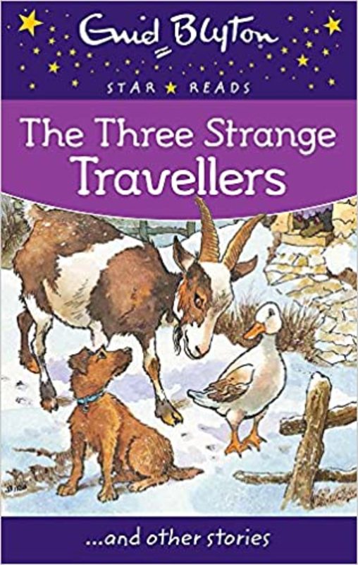 Book cover for "The Three Strange Travellers" by Enid Blyton