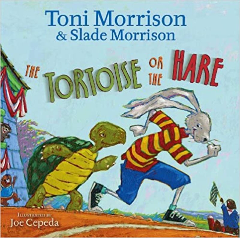 Book cover for "The Tortoise or the Hare" by Toni Morrison