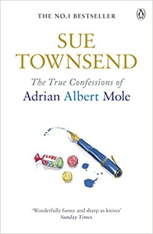 Book cover for "The True Confessions of Adrian Albert Mole" by Sue Townsend
