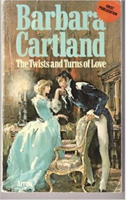 Book cover for "The Twists and Turns of Love" by Barbara Cartland