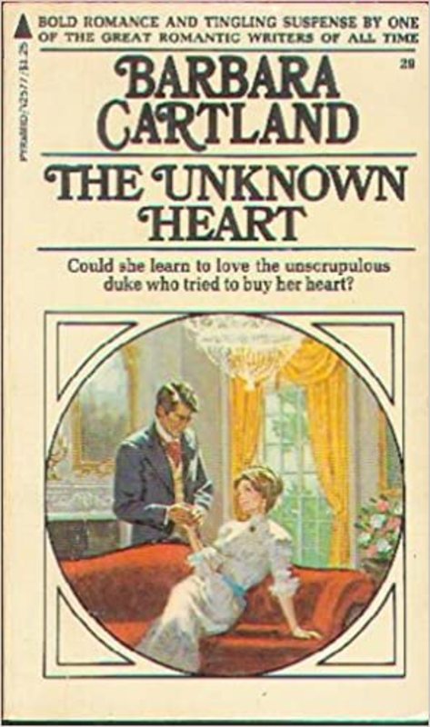Book cover for "The Unknown Heart" by Barbara Cartland