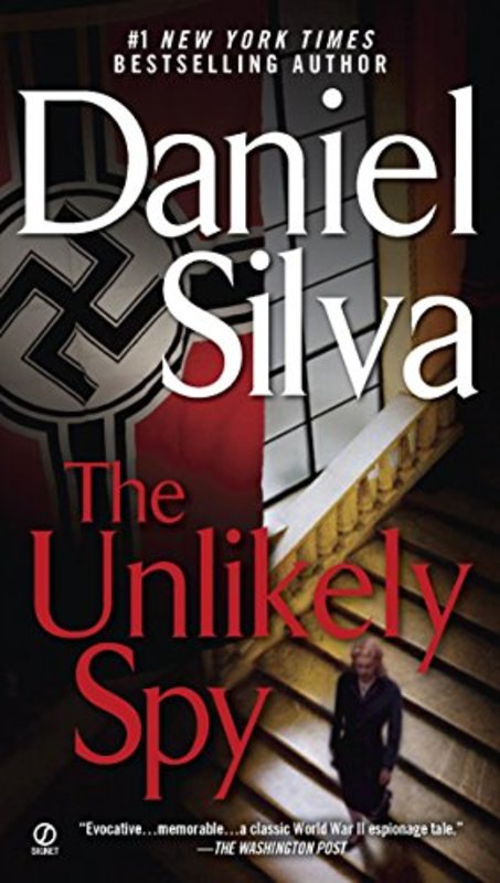 Book cover for "The Unlikely Spy" by Daniel Silva