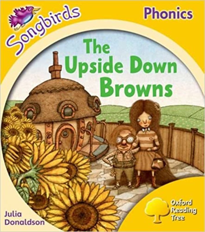 Book cover for "The Upside Down Browns" by Julia Donaldson