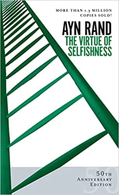 Book cover for "The Virtue of Selfishness" by Ayn Rand