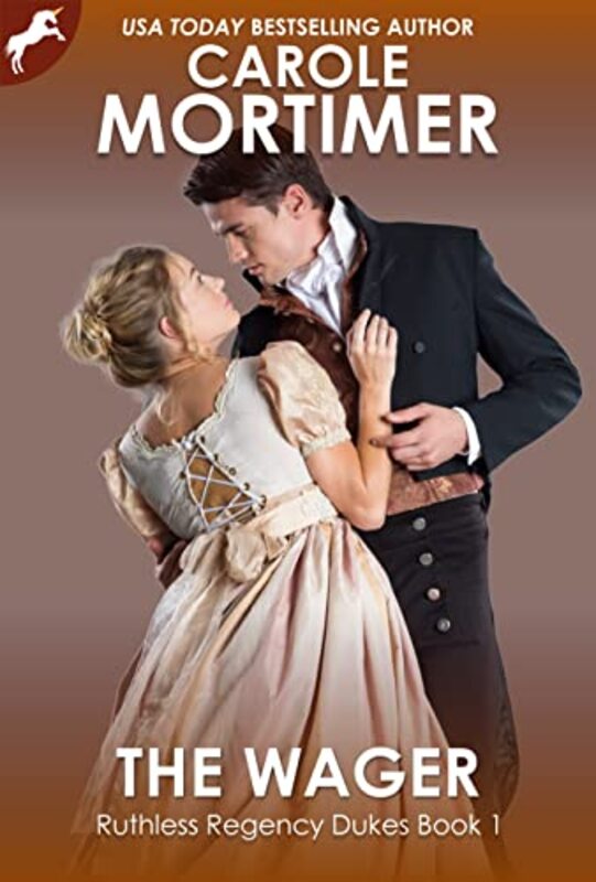 Book cover for "The Wager" by Carole Mortimer