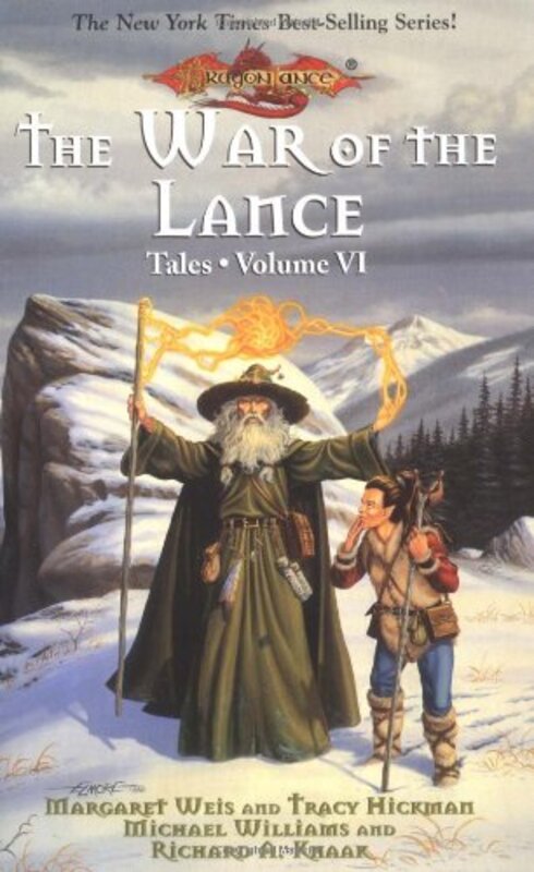 Book cover for "The War of the Lance" by Tracy Hickman