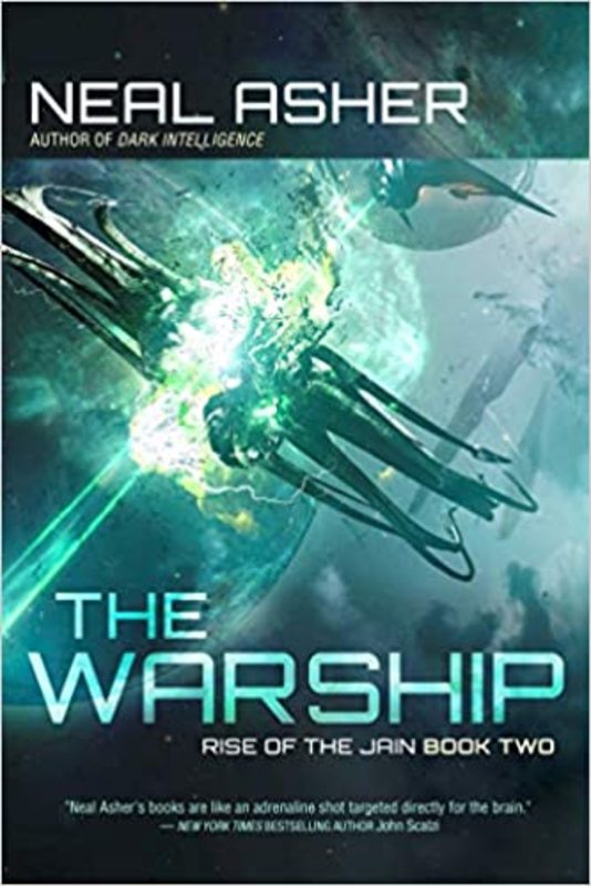 Book cover for "The Warship" by Neal Asher