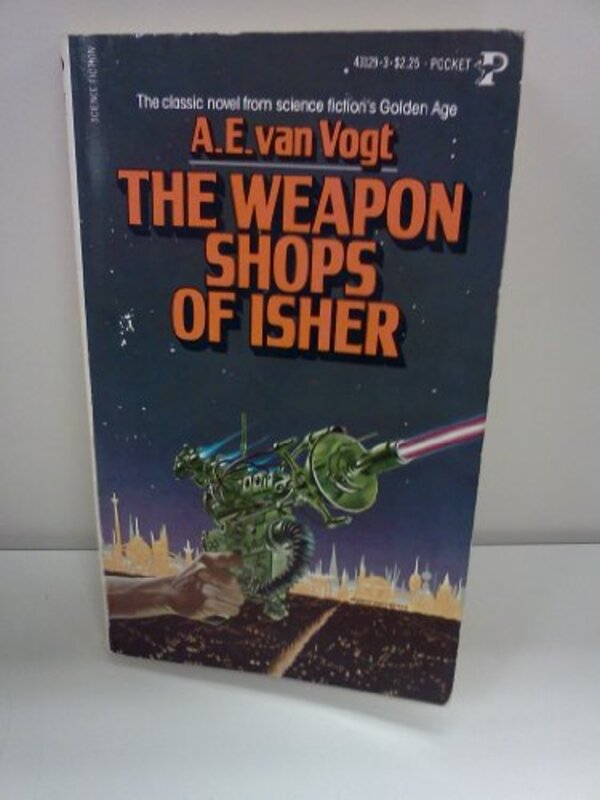 Book cover for "The Weapon Shops of Isher" by AE van Vogt