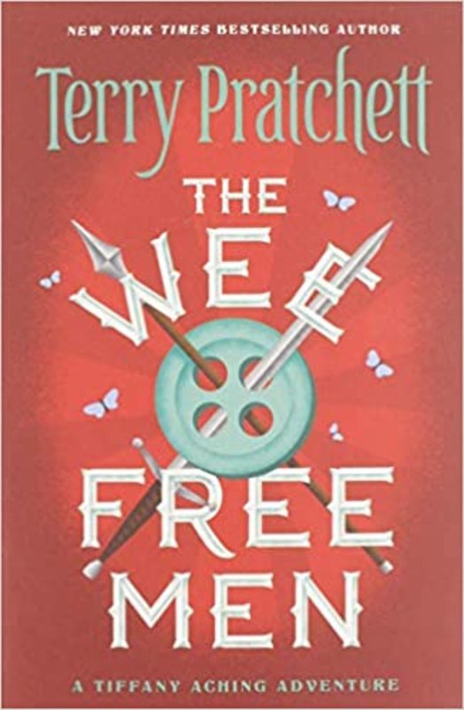 Book cover for "The Wee Free Men" by Terry Pratchett